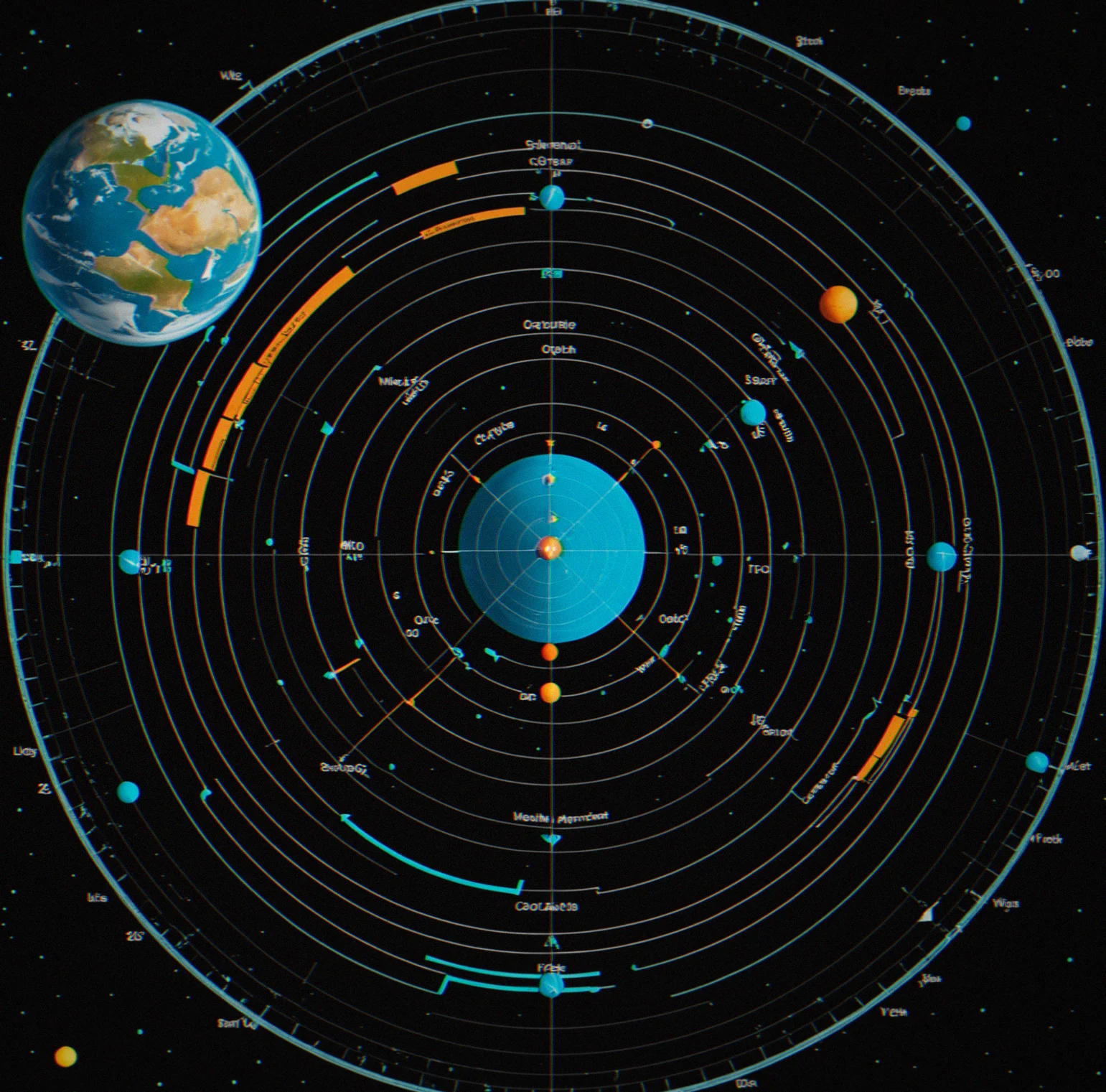 Orbital velocity diagram showing circular orbit around a planet with velocity vector and altitude markers